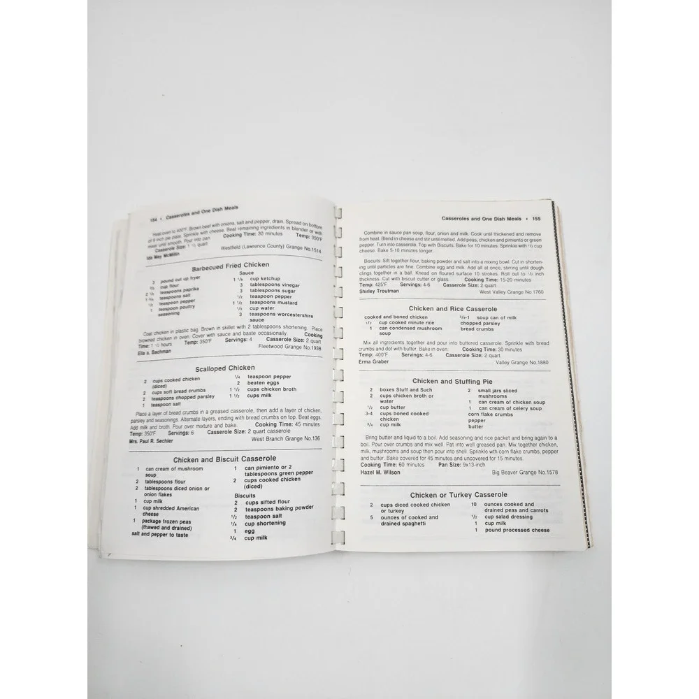 Vintage Pennsylvania State Grange Cookbook 1989 Spiral Bound Community Recipes